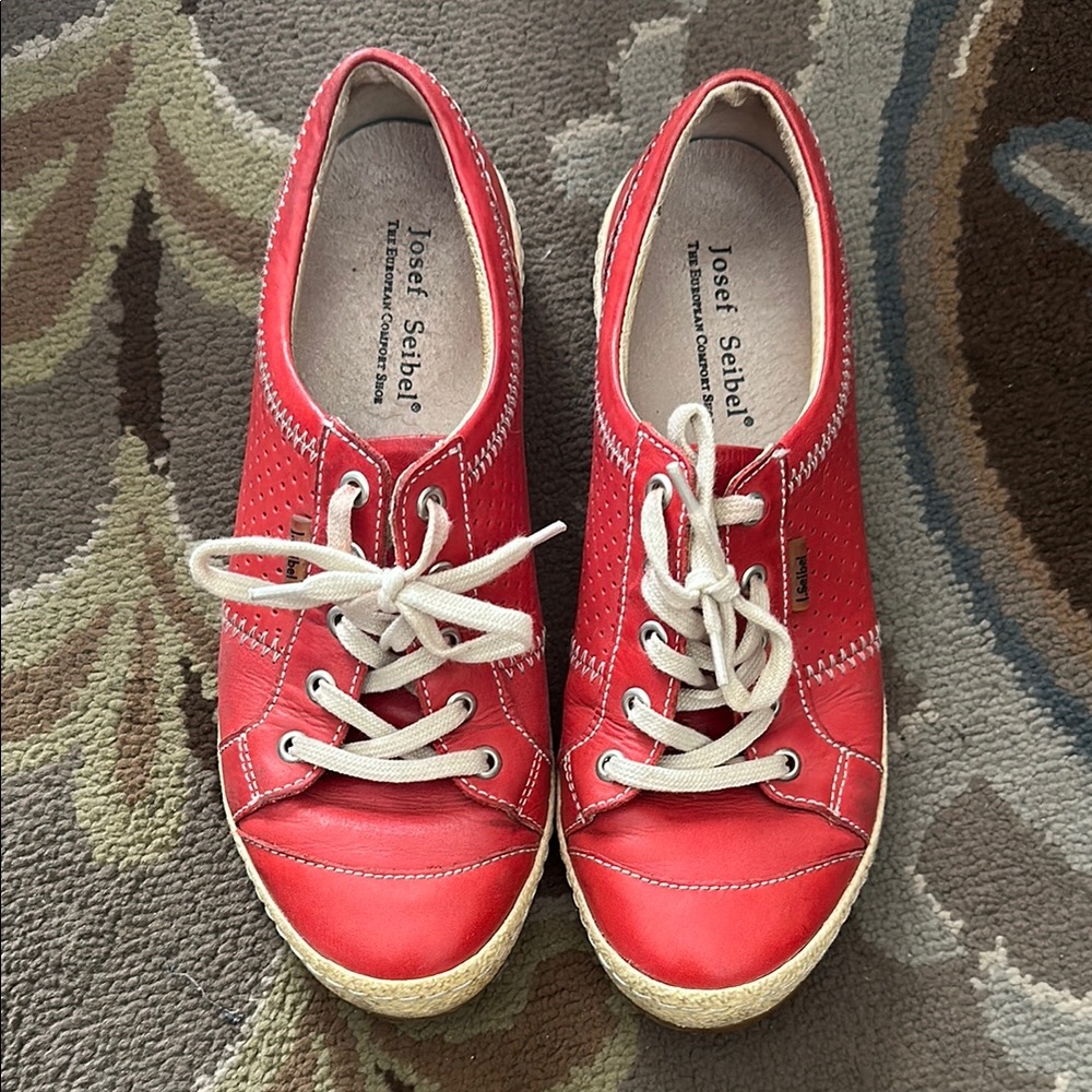 Josef Seibel Red Lace-Up Shoes